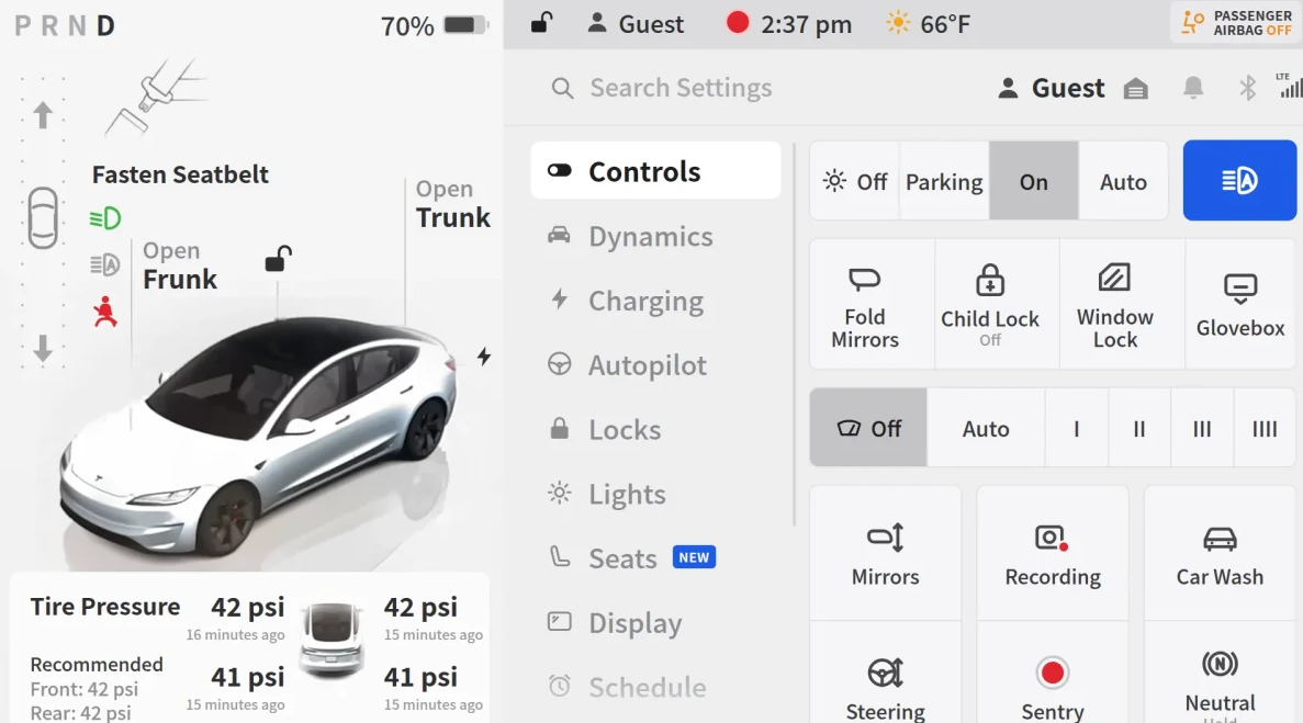 Tesla Ekranlarında Metinler